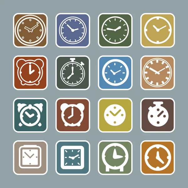 Icônes d'horloge — Image vectorielle