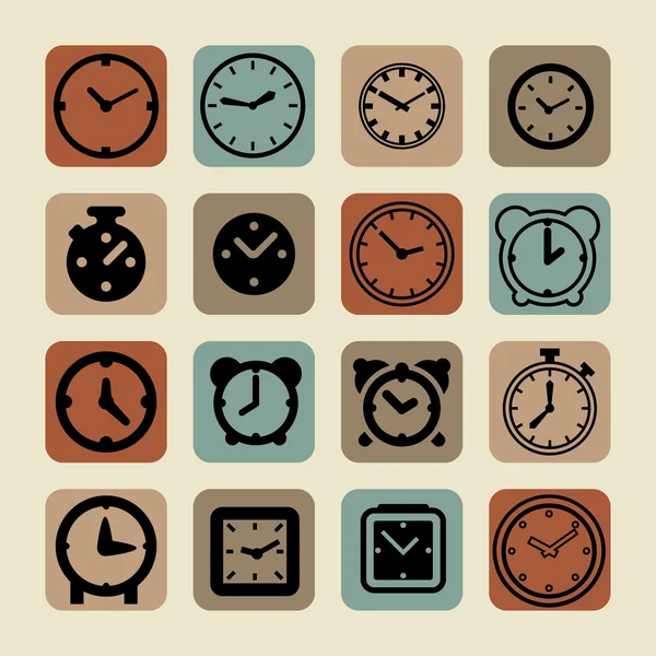 Clock icons — Stock Vector