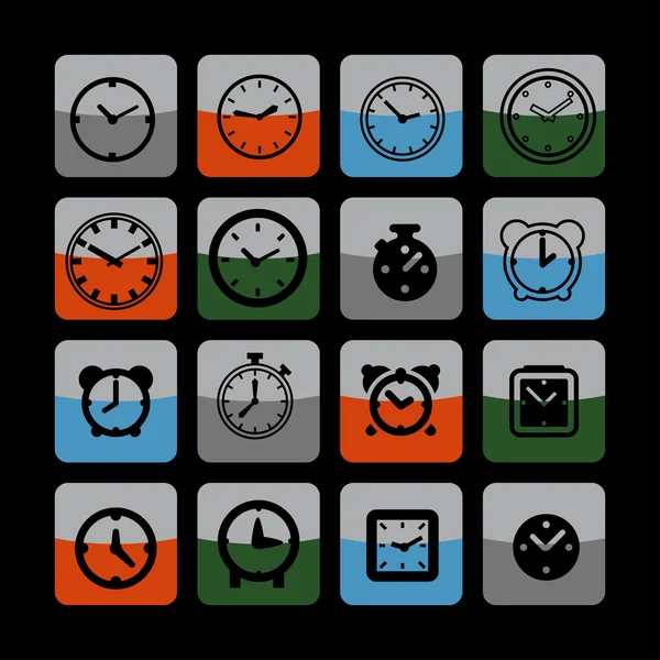 Iconos del reloj — Vector de stock