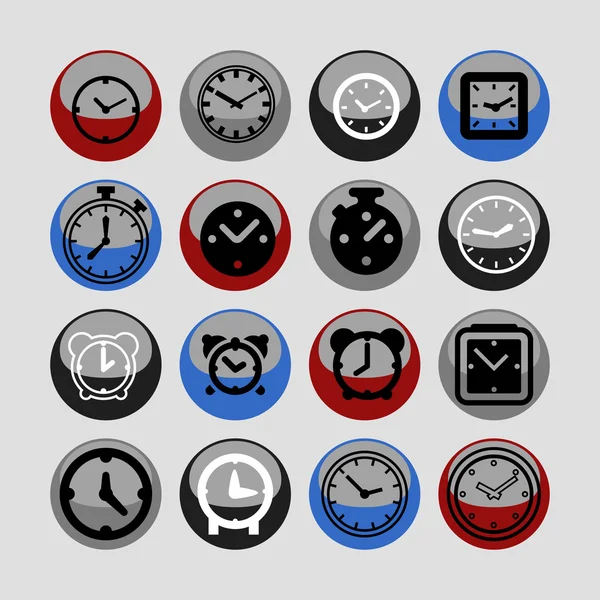 Iconos del reloj — Vector de stock