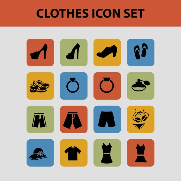 Iconos de ropa — Vector de stock