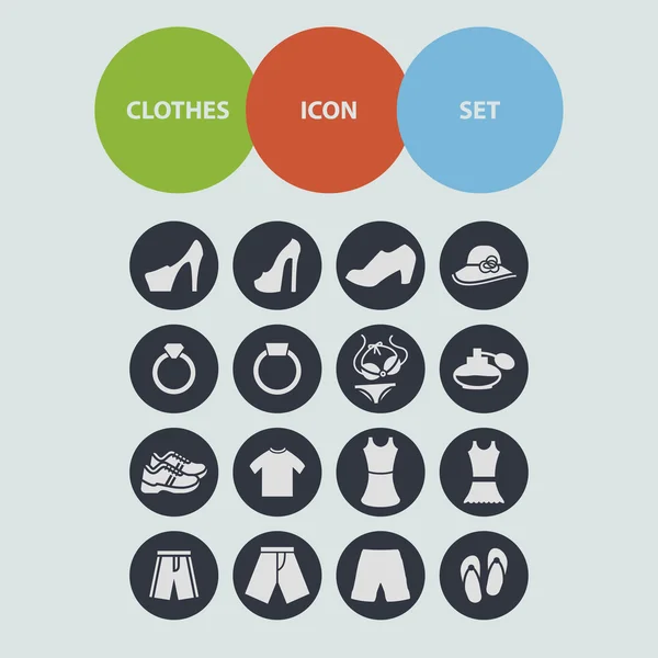 Iconos de ropa — Vector de stock