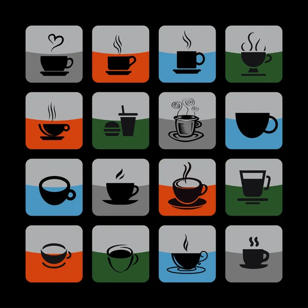 Cofe icons — Stock Vector