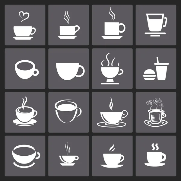 Iconos Cofe — Vector de stock