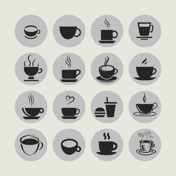 Iconos Cofe — Vector de stock