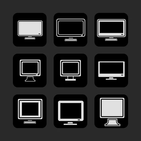 Monitorear iconos — Vector de stock