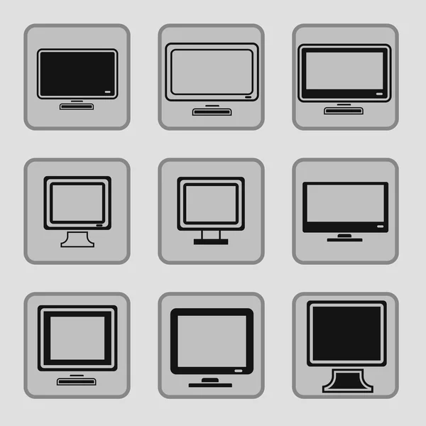 Monitorear iconos — Vector de stock