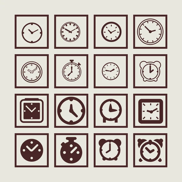 Iconos del reloj Vector De Stock