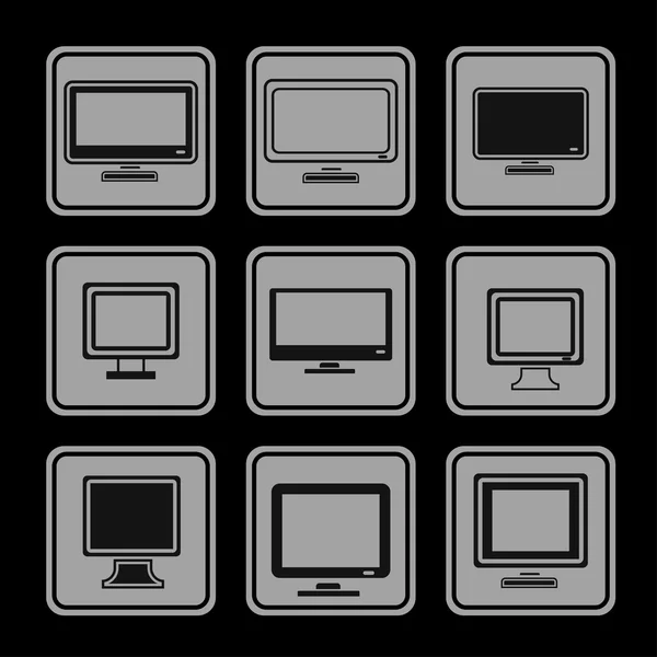 Monitorear iconos — Vector de stock