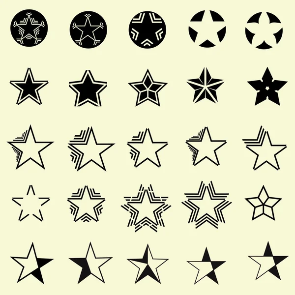 Αστέρι εικονίδια — Διανυσματικό Αρχείο