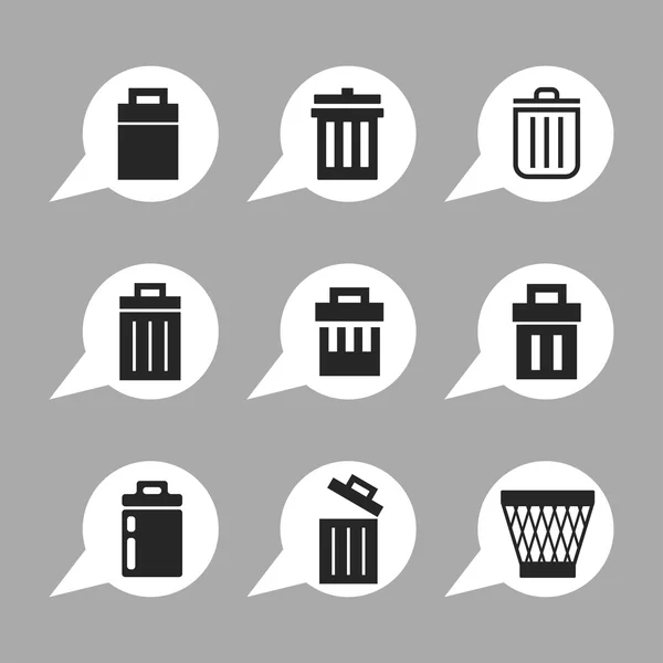 Iconos de basura — Vector de stock