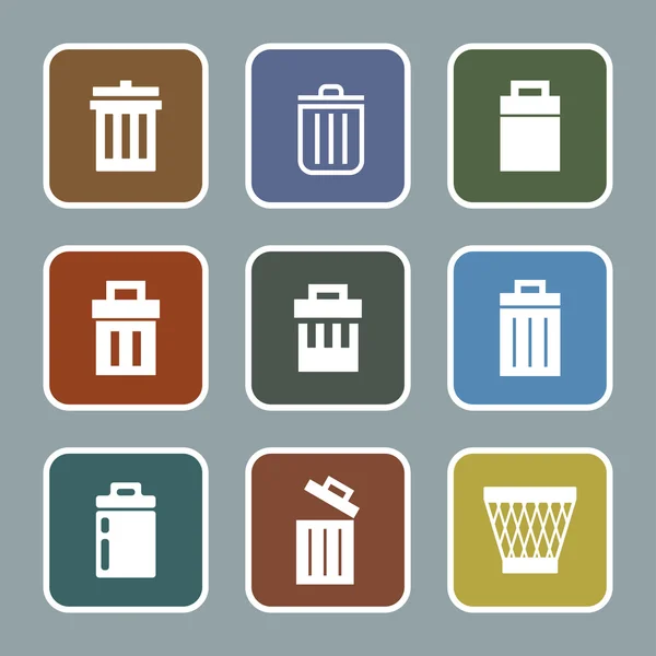 Trash icons — Stock Vector