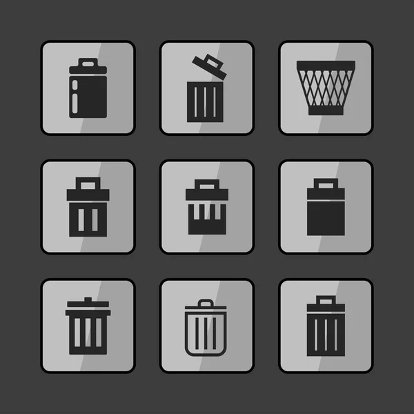 Trash icons — Stock Vector