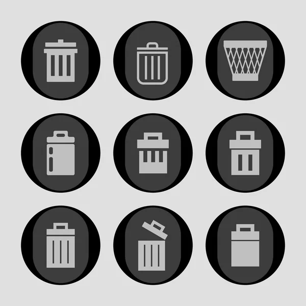 Iconos de basura — Vector de stock