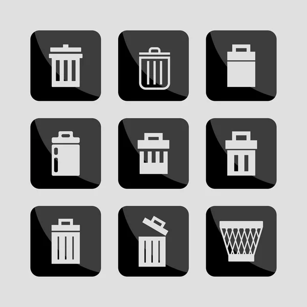 Trash icons — Stock Vector