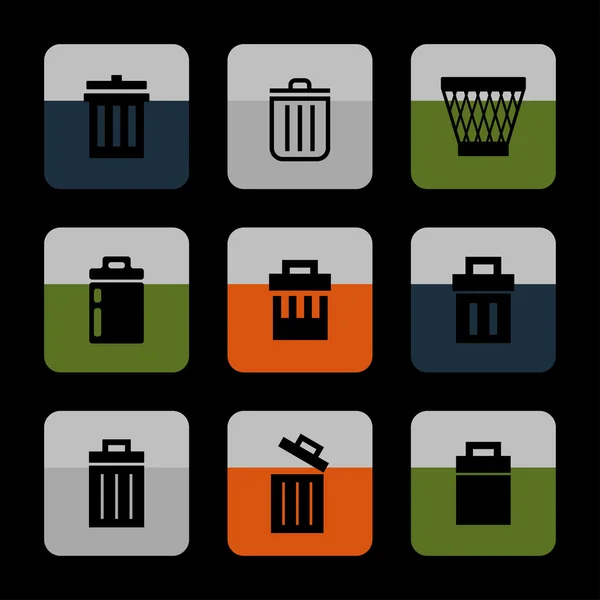 Trash icons — Stock Vector