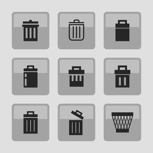 Iconos de basura — Vector de stock