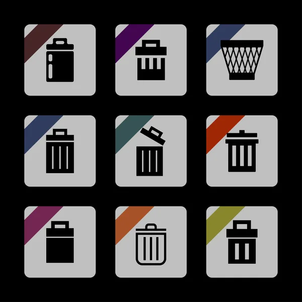 Trash icons — Stock Vector