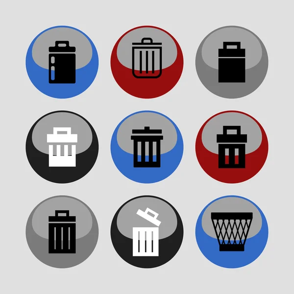 Trash icons — Stock Vector