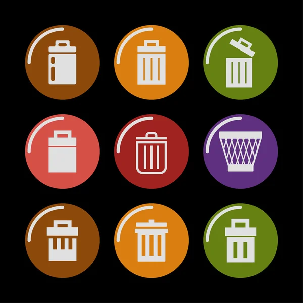 Trash icons — Stock Vector