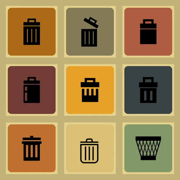 Iconos de basura — Vector de stock