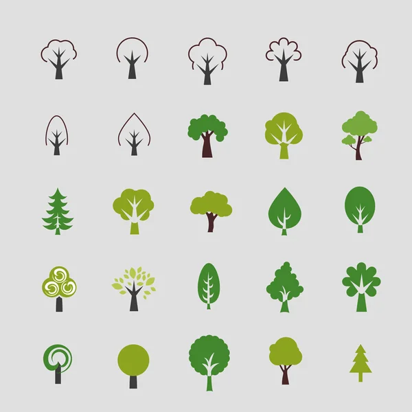Icônes d'arbres — Image vectorielle