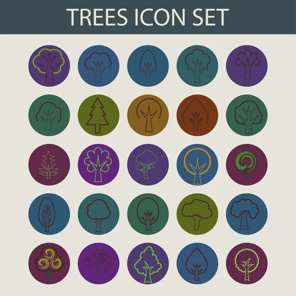 Ícones de árvores — Vetor de Stock