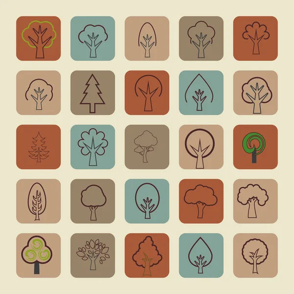 Trees icons — Stock Vector