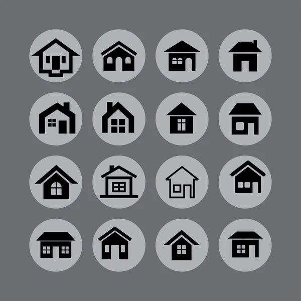 Iconos de casa — Vector de stock