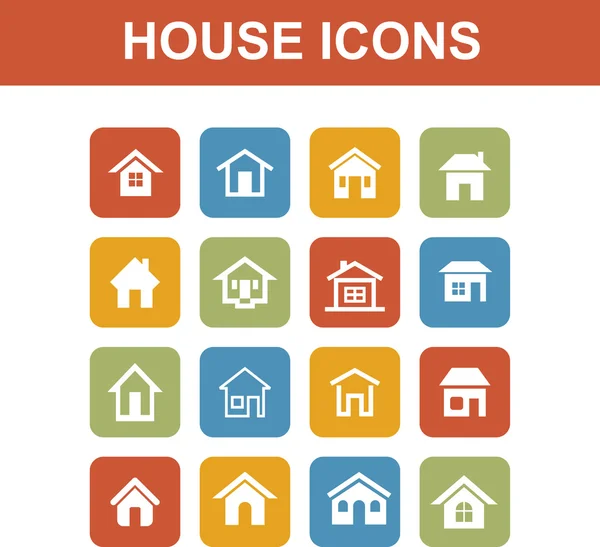 Iconos de casa — Vector de stock