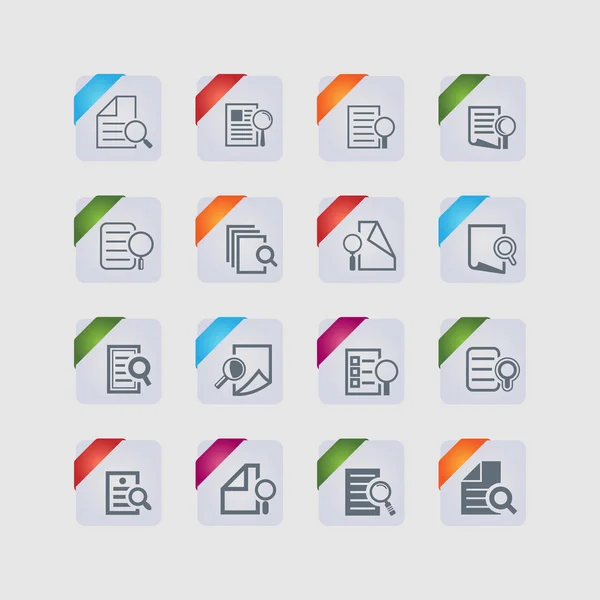 Buscar iconos de documentos — Vector de stock