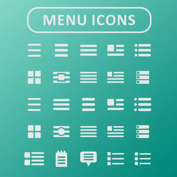 Icone del menu — Vettoriale Stock