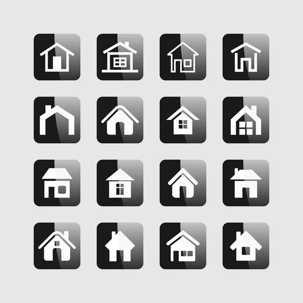 Iconos de casa — Vector de stock