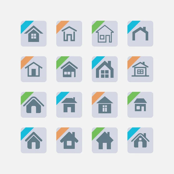Icone di casa — Vettoriale Stock
