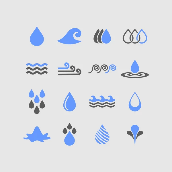 Iconos de agua — Vector de stock