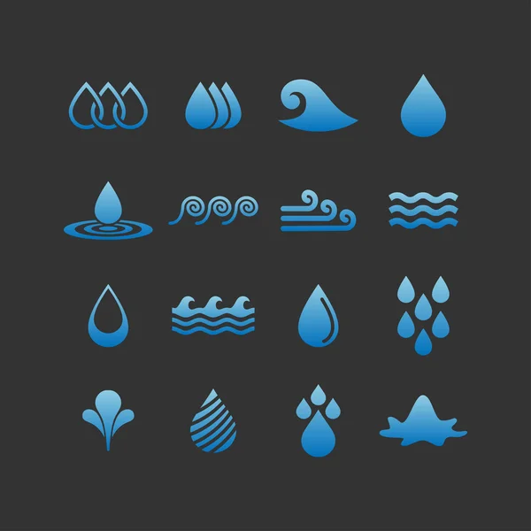 Iconos de agua — Vector de stock