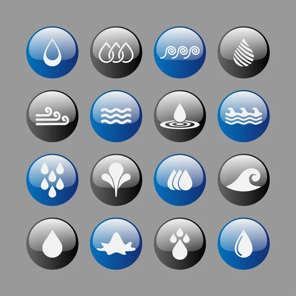 Water icons — Stock Vector