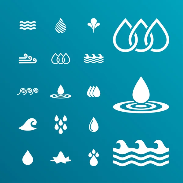 Water pictogrammen — Stockvector