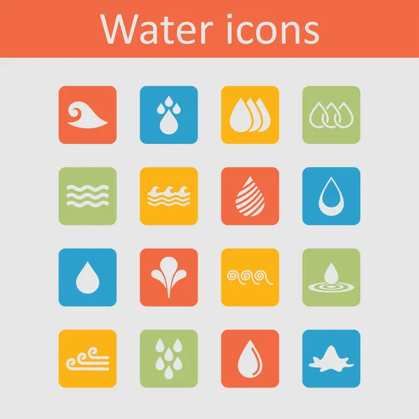 Water icons — Stock Vector