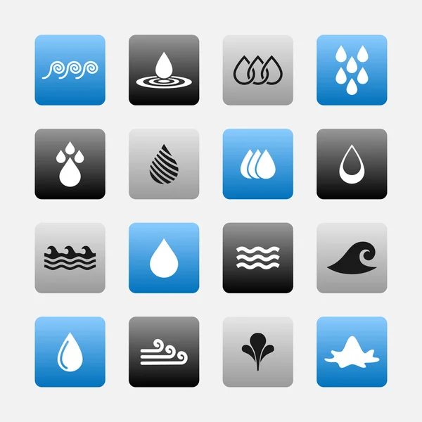 Iconos de agua — Vector de stock