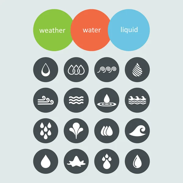 Water icons — Stock Vector