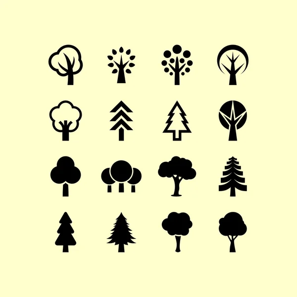 Iconos de árboles — Vector de stock