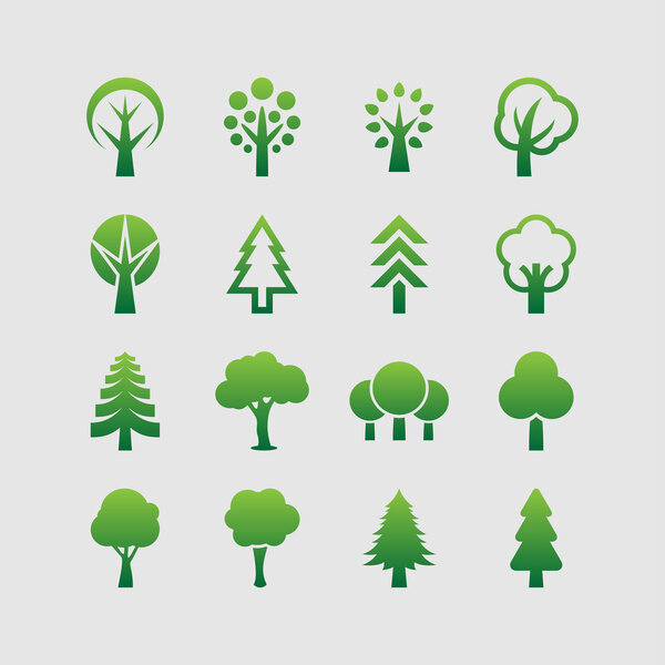 Tree icons — Stock Vector