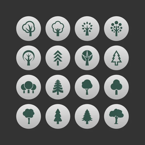 Tree icons — Stock Vector