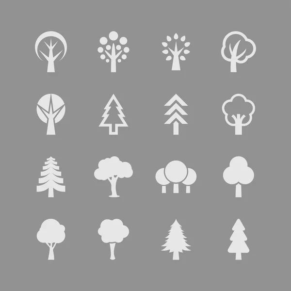 Iconos de árboles — Vector de stock