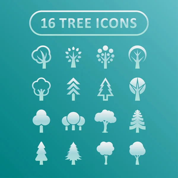 Iconos de árboles — Vector de stock