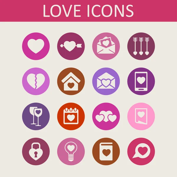 Iconos de amor — Archivo Imágenes Vectoriales