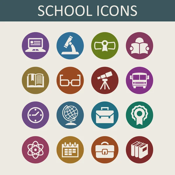 School icons — Stock Vector