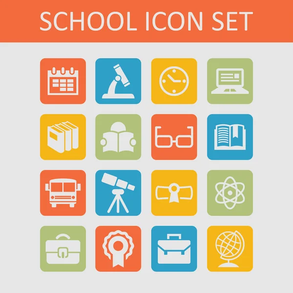 School icons — Stock Vector