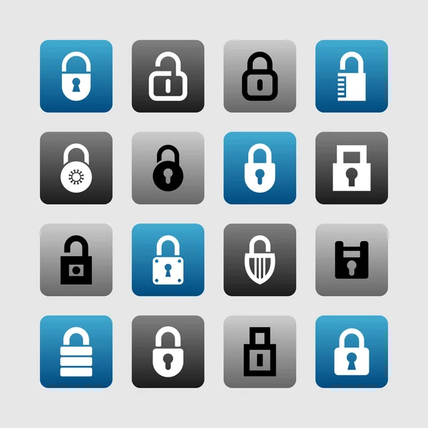 Lock pictogrammen — Stockvector